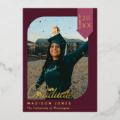 Red Modern Foto Abschluss Foil Ankündigung (Vorderseite)