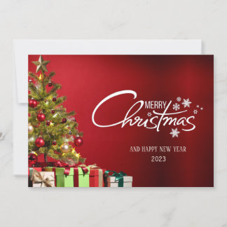 Red Modern Frohe Weihnachtskarte Einladung