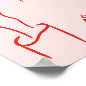 Red Modern Hand Drawn Graduation Party Welcome Poster (Ecke)