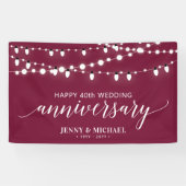 Red Modern Happy 40. Wedding Anniversary Banner (Horizontal)