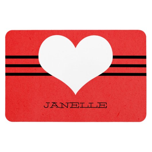 Red Modern Heart Flexi Magnet (Horizontal)