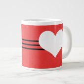 Red Modern Heart Jumbo Tasse (Vorderseite Rechts)