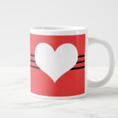 Red Modern Heart Jumbo Tasse (Rechts)
