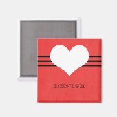 Red Modern Heart Magnet (Vorderseite/Rückseite)