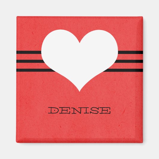 Red Modern Heart Magnet (Vorne)