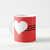 Red Modern Heart Tasse (Vorderseite Links)