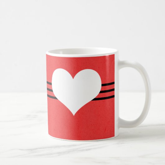 Red Modern Heart Tasse (Rechts)