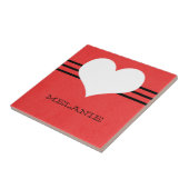 Red Modern Heart Tile Fliese (Seite)
