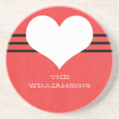 Red Modern Heart Untersetzer (Vorne)