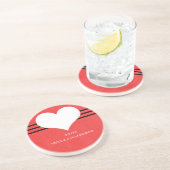 Red Modern Heart Untersetzer (Seite)