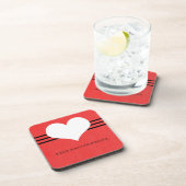 Red Modern Heart Untersetzer Set (Rechte Seite)