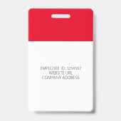 Red Modern ID Card Business Mitarbeiter Ausweis (Rückseite)