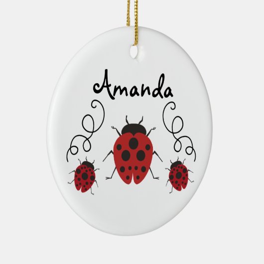 Red Modern Ladybug personalisieren Keramik Ornament (Rechts)