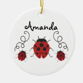 Red Modern Ladybug personalisieren Keramik Ornament (Vorne)