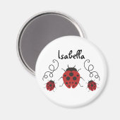 Red Modern Ladybug personalisiert Magnet (Vorderseite/Rückseite)