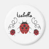 Red Modern Ladybug personalisiert Magnet (Vorne)
