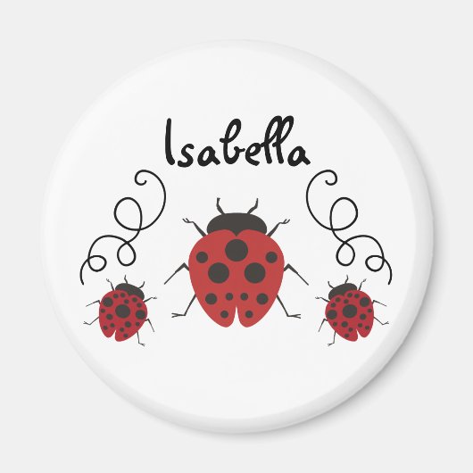 Red Modern Ladybug personalisiert Magnet (Vorne)