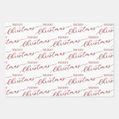Red Modern Merry Christmas Geschenkpapier Set (Vorderseite 3)
