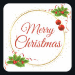 Red Modern Merry Christmas Square Sticker<br><div class="desc">Feiern Sie die Saison mit unserem Red Modern Merry Christmas Square Sticker! Mit seinem eleganten und stilvollen Design mit fett roten Farbtönen und zeitgenössischer Typografie ist dieser Aufkleber der perfekte Akzent für Ihre Urlaubsgeschenke, Karten oder Dekorationen. Fügen Sie Ihren Kreationen eine Touch von Eleganz und festlichem Charme hinzu und vermitteln...</div>