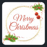 Red Modern Merry Christmas Square Sticker<br><div class="desc">Feiern Sie die Saison mit unserem Red Modern Merry Christmas Square Sticker! Mit seinem eleganten und stilvollen Design mit fett roten Farbtönen und zeitgenössischer Typografie ist dieser Aufkleber der perfekte Akzent für Ihre Urlaubsgeschenke, Karten oder Dekorationen. Fügen Sie Ihren Kreationen eine Touch von Eleganz und festlichem Charme hinzu und vermitteln...</div>