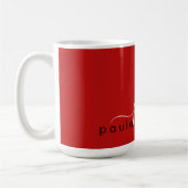 Red Modern Minimal Custom Monogram und Name Kaffeetasse (Links)