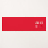Red Modern Minimalistisch Elegante Ihr Name Yogamatte (Vorderseite (Horizontal))