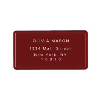 Red Modern Minimalistisch Simple Return Address La Adressaufkleber