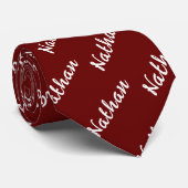 Red Modern Mit Monogramm Minimal Simple Classic Krawatte (Gerollt)