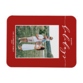 Red Modern Mix Typografie Happy Holidays Foto Magnet (Horizontal)