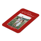 Red Modern Mix Typografie Happy Holidays Foto Magnet (Linke Seite)