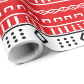 Red Modern Mudcloth Pattern Geschenkpapier (Rolleneckpunkt)