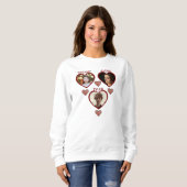 Red Modern Names 3 Photo Hand Drawn Hearts Sweatshirt (Vorne ganz)