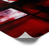 Red Modern Oriental Abstrakt Poster Print (Ecke)