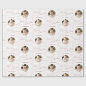 Red Modern Script Merry Christmas Family 2 photo Geschenkpapier (Flach)