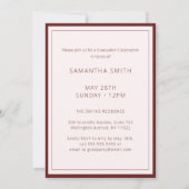 Red Modern Simple Typografy Foto Abschluss Einladung (Rückseite)