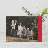 Red Modern Simple Wavy Two Foto Weihnachten (Stehend Vorderseite)