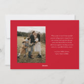 Red Modern Simple Wavy Two Foto Weihnachten (Rückseite)