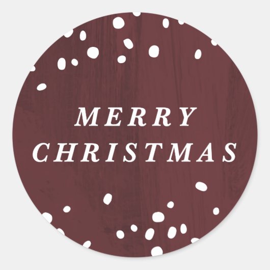 Red Modern Snow Globe Merry Christmas Sticker (Vorderseite)