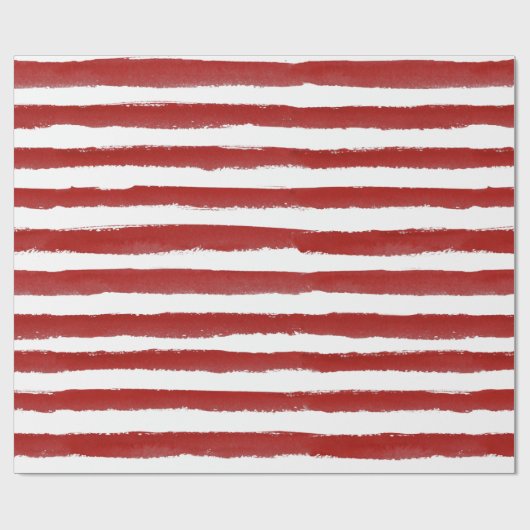 Red Modern Strip Weihnachtsgeschenk Geschenkpapier (Flach)