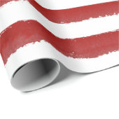 Red Modern Strip Weihnachtsgeschenk Geschenkpapier (Rolleneckpunkt)