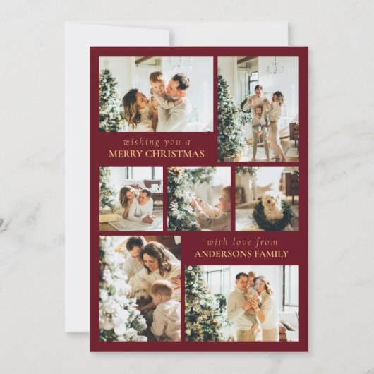 Red Modern Typografy Foto Collage Weihnachten (Vorderseite)