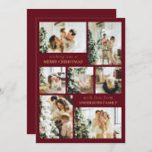 Red Modern Typografy Foto Collage Weihnachten (Vorne/Hinten)