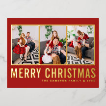 Red Modern Typografy Foto Collage Weihnachten