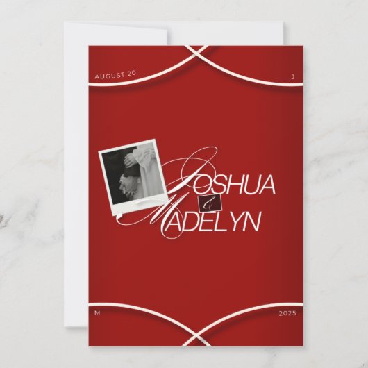 Red Modern Wedding Einladung Template (Vorderseite)