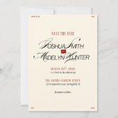 Red Modern Wedding Einladung Template (Rückseite)