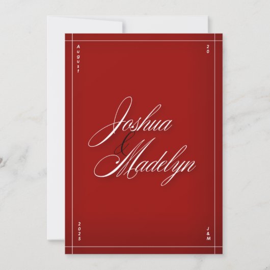 Red Modern Wedding Einladung Template (Vorderseite)