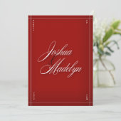 Red Modern Wedding Einladung Template (Stehend Vorderseite)