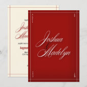 Red Modern Wedding Einladung Template (Vorne/Hinten)