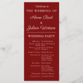 Red Modern  Wedding Timeline and Party QR Code Programm (Vorderseite)