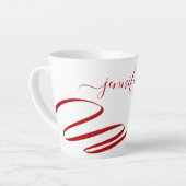 Red Modern White Accent Latte Milchtasse (Linke Ecke)